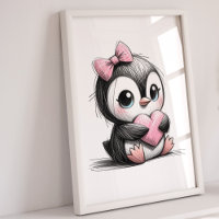 Arte de guardería de pingüino | Arte Pared de habi