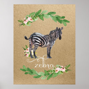 Arte de guardería de safari de cebra en la selva