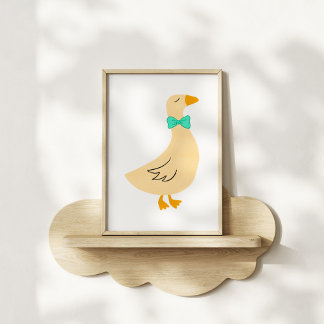 Arte de Guardería del Pato Elegante Dibujado a Man