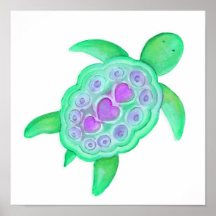Arte de guardería infantil de tortuga caprichosa y