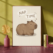 Arte de guardería neutral adorable capybara hora d