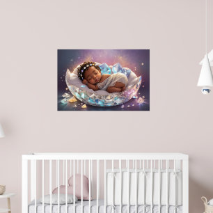 Arte de guardería para bebé niña negra joven recié