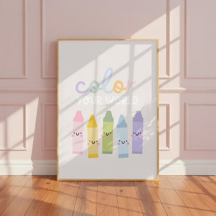 Arte de guardería para niñas Color Your World Cray