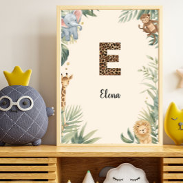 Arte de guardería personalizado con nombre y monog