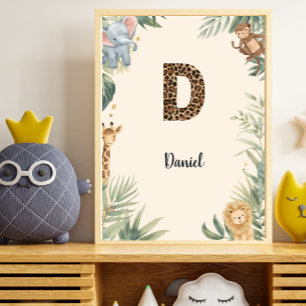 Arte de guardería personalizado con nombre y monog