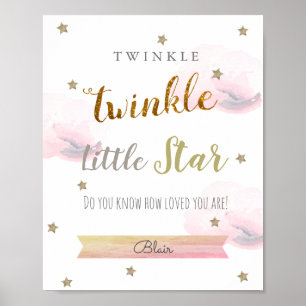 Arte de Guardería Rosa 'Twinkle Twinkle Little Sta