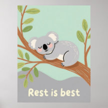 Arte de guardería tranquila de koala dormilón