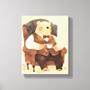 Arte de habitación de bebé escandinavo de osito de
