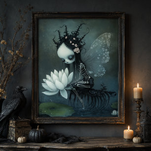 Arte de Halloween Hada Esqueleto Fantasía Oscura G