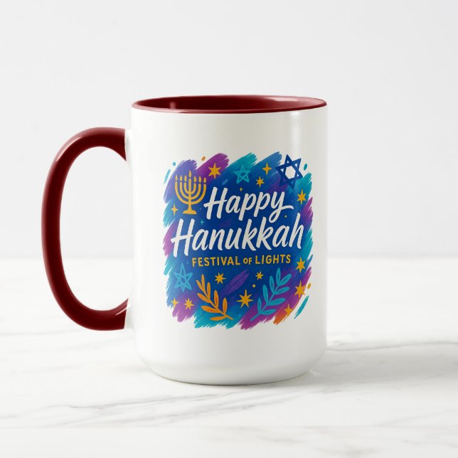 Arte de Hanukkah Festival de las Luces - Taza Comb (Izquierda)