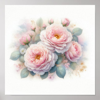 Arte de hermosas rosas rosadas
