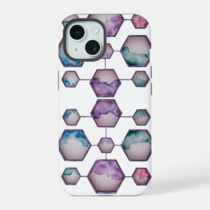 Arte de hexágono en acuarela – Funda para iPhone 1