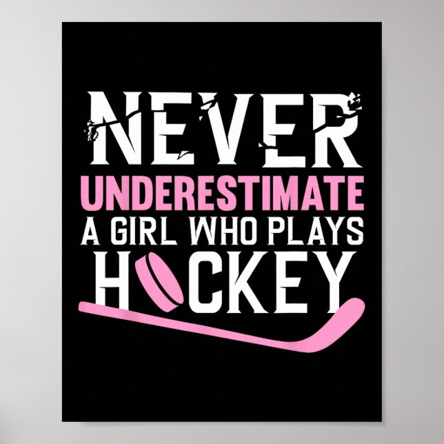 Arte De Hockey Divertido Para Chicas Jugadora De H (Frente)
