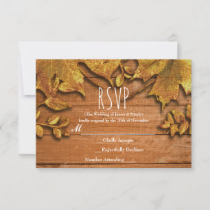 Arte de hoja de oro falsa de otoño Elegante RSVP d