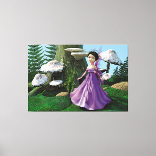 Arte de hongo de hadas del bosque infantil