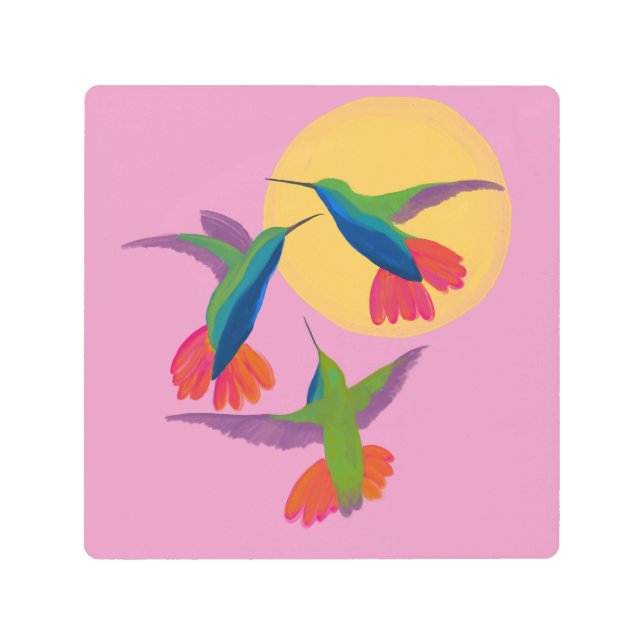 Arte de Hummingbird de Mango con garganta negra (Anverso)