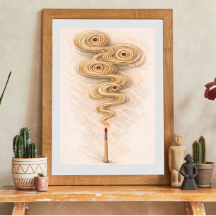 arte de humo abstracto   ilustración de cerillas