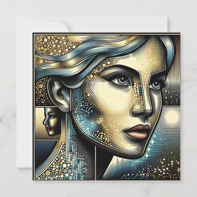 Arte de IA abstracto | Rostro de mujer (Anverso)