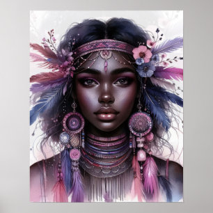 Arte de IA de Chica Boho Moda Bohemia