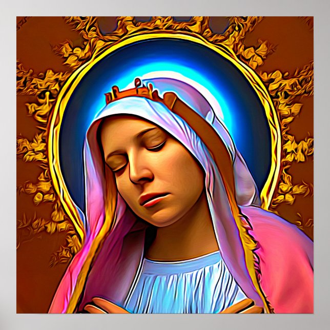 Arte de IA de la bendita Virgen María (Frente)