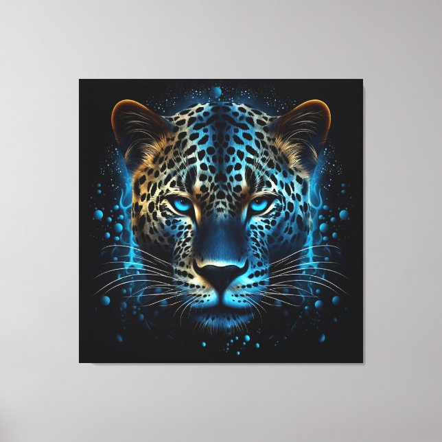 Arte de IA del Leopardo Azul (Anverso)