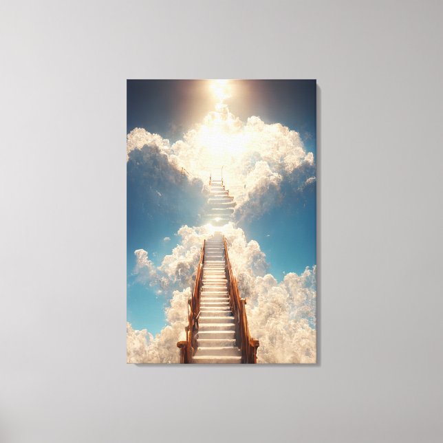 Arte de IA - Escalera al cielo: No mires a Canva (Anverso)