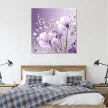 Arte de IA floral de White & Purple Silver