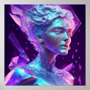 Arte de IA hermoso y bonito de mujer de vidrio hel