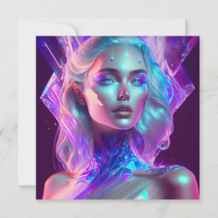 Arte de IA impresionante, mujer de vidrio helado y