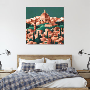 Arte de IA verde bosque y cobre Italia