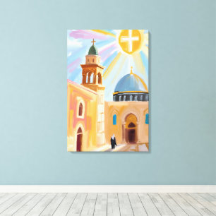 Arte de Iglesia Medio Oriente iluminado por el sol
