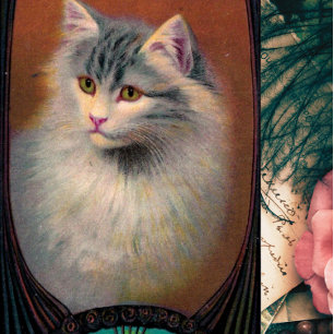 Arte de ilustracion de gatos vintage nuevo elegant