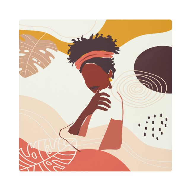 Arte de Ilustracion de mujer negra, imagen de retr (Anverso)