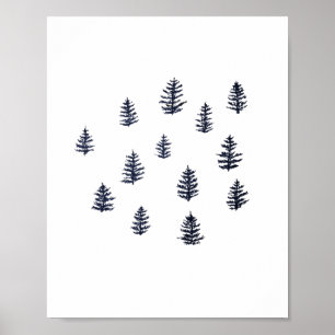 Arte de Ilustracion forestal de pinos