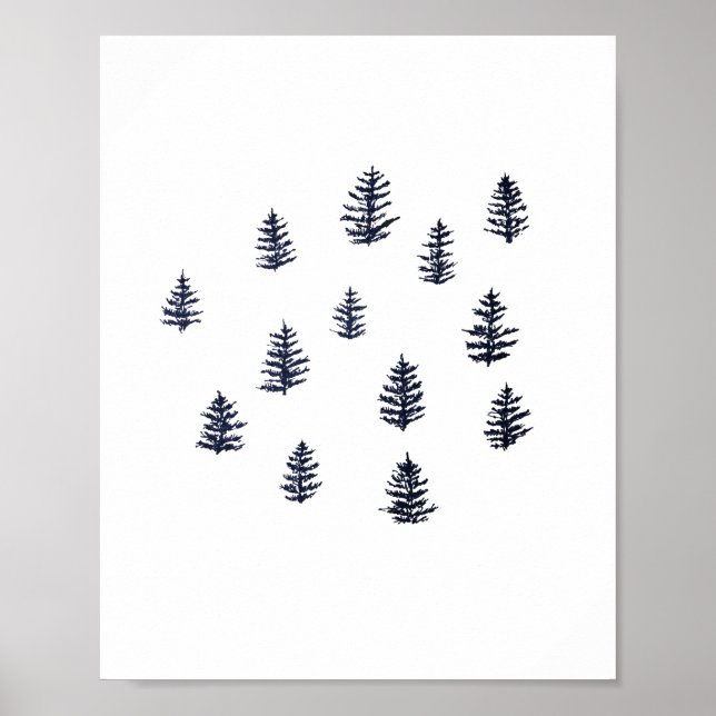 Arte de Ilustracion forestal de pinos (Frente)