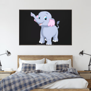 Arte de imagen de elefante lindo con fondo negro e
