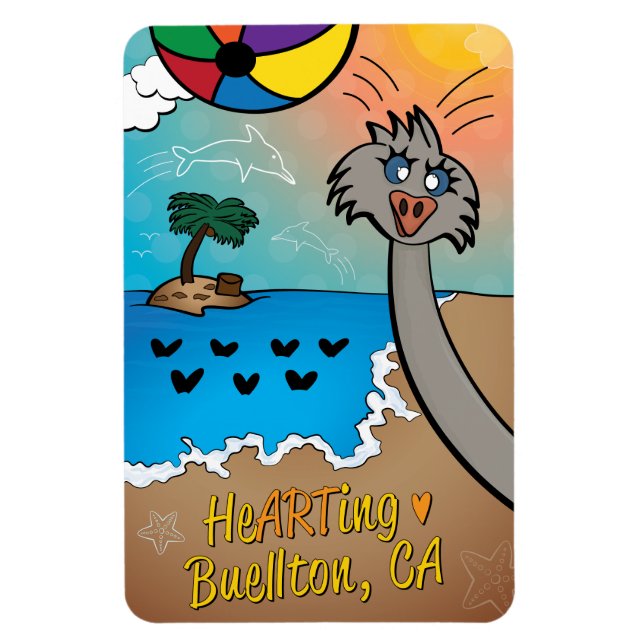 Arte de imanes - Fotobomber de avestruz - Buellton (Vertical)