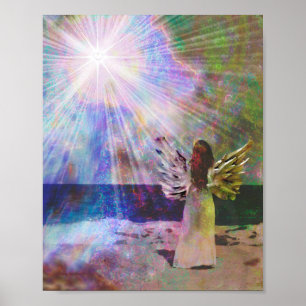 Arte de impresión Angel de Luz de Playa