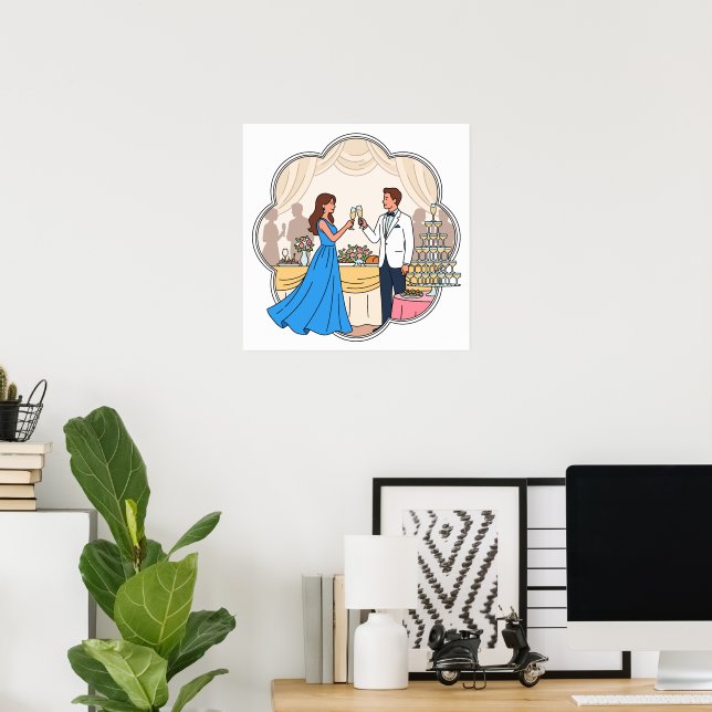 Arte de Impresión de Brindis de Boda Caprichoso -  (Oficina en casa)