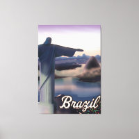 Arte de impresión de cartel de viaje a Brasil.