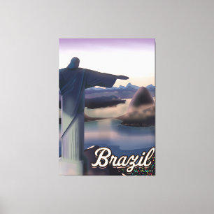 Arte de impresión de cartel de viaje a Brasil.