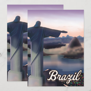 Arte de impresión de cartel de viaje a Brasil.