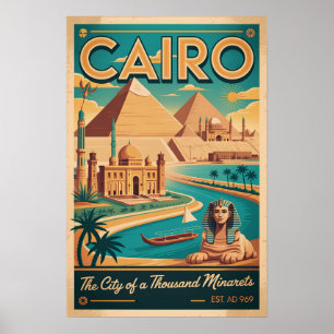 Arte de impresión de cartel de viaje retro de El C