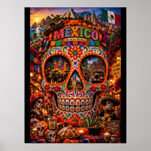 Arte de impresión de cráneo de México   Estado de 