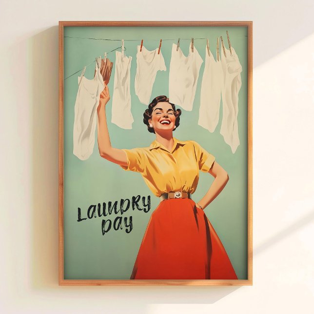 Arte de Impresión de Día de Lavandería Retro Ama d (Subido por el creador)