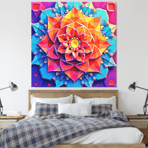 Arte de impresión de energía de prisma floral abst