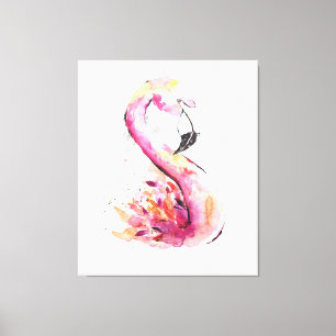 Arte de impresión de flamenco acuarela   Flamingo 