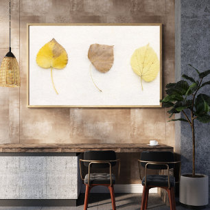 Arte de impresión de hojas de otoño minimalista –