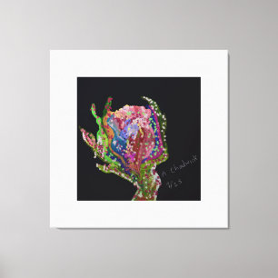 Arte de impresión de lienzo estirado con flores