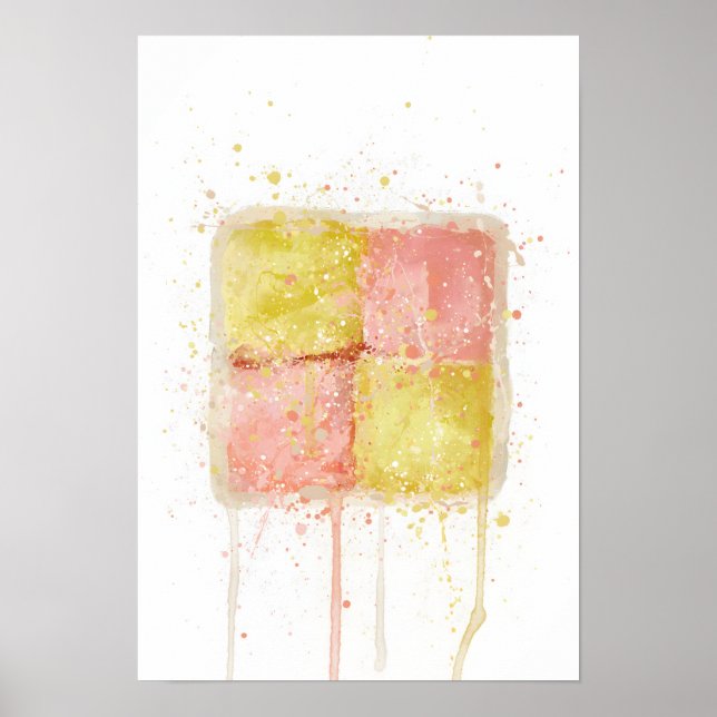 Arte de impresión de pared de pastel 'Battenberg' (Frente)